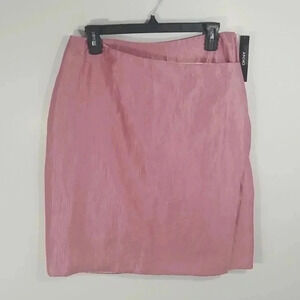 {DKNY} Asymmetrical Wrap Skirt in Damask Rose
